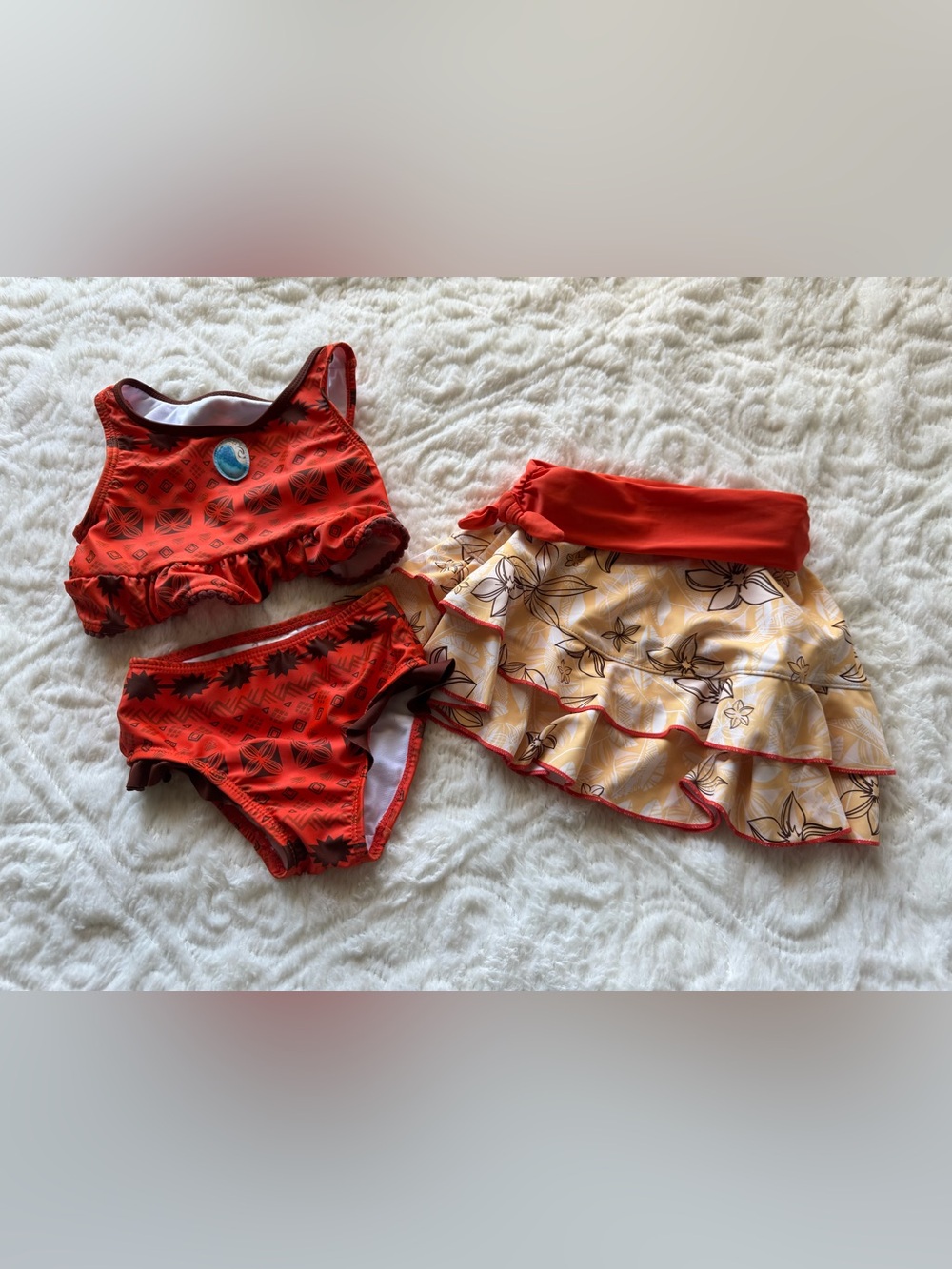 Disney Moana 3 piece swim suit set size 3
